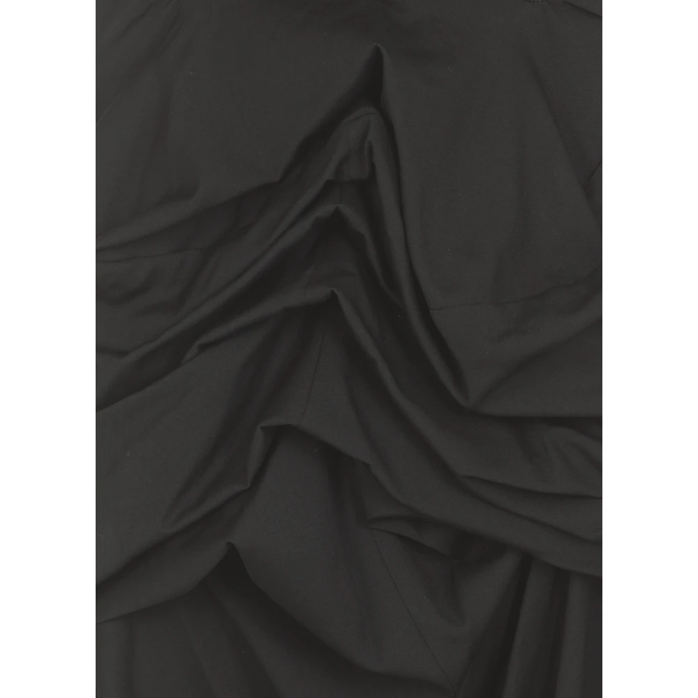 Yohji Yamamoto Zwarte Wol Gedrapeerde Rok Black Dames