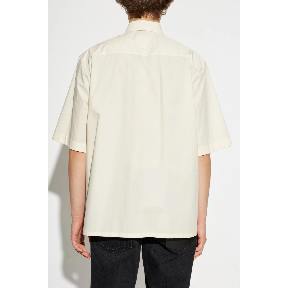 Lanvin Shirt met logo Beige Heren