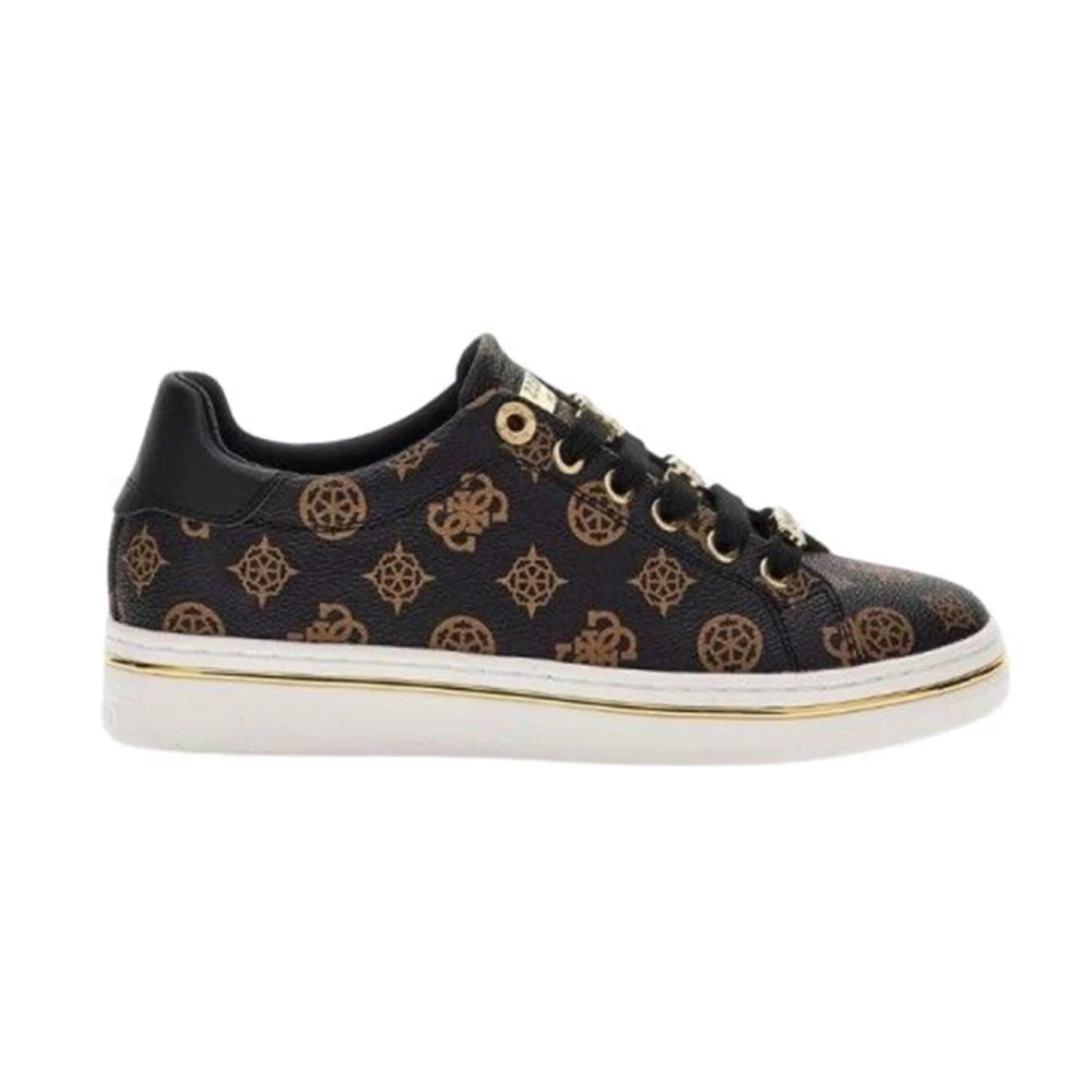 Guess Women's Brown Sneakers, 7 Uk, Sporty Synthetic Trainers For