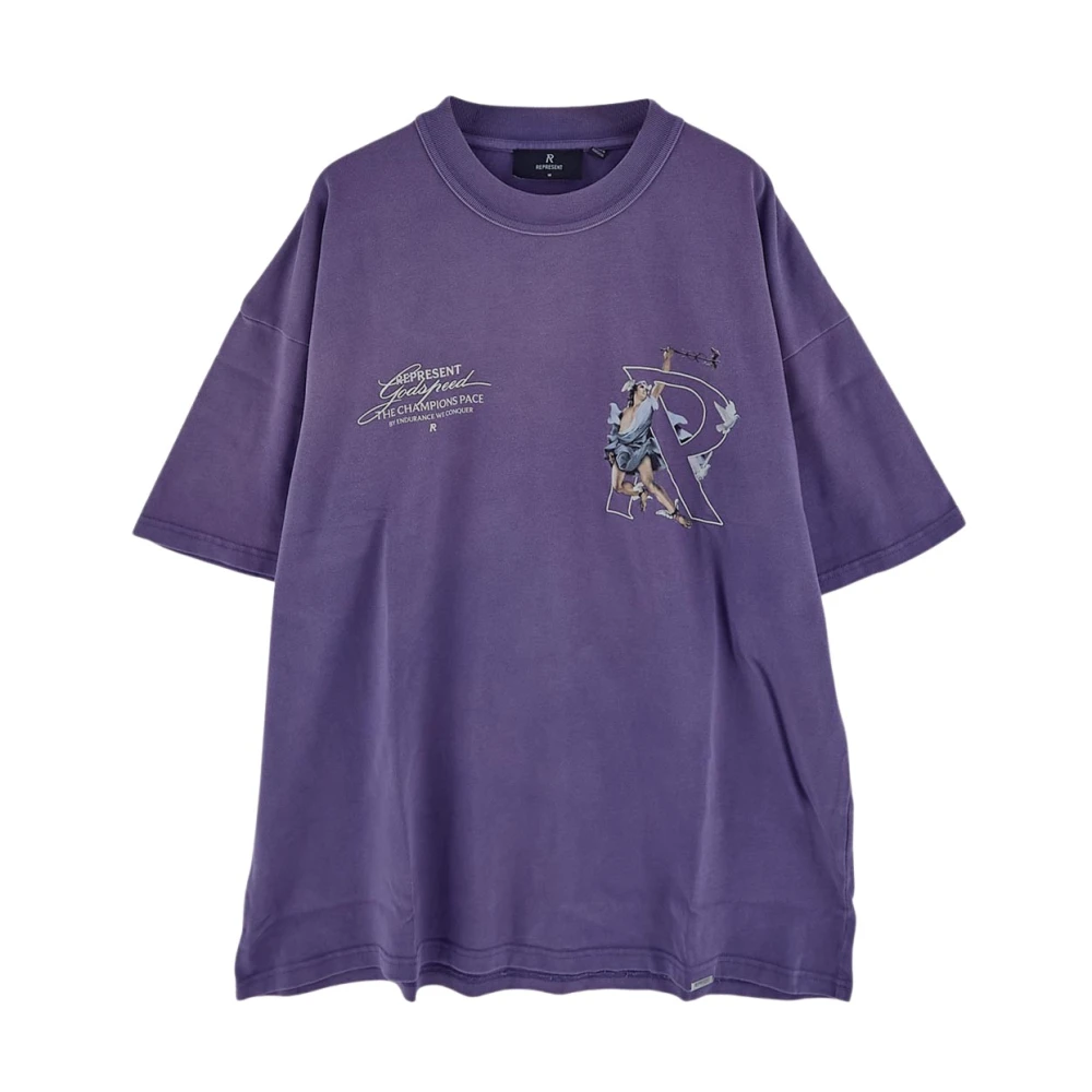 Represent Katoenen Bedrukt T-shirt Purple Heren