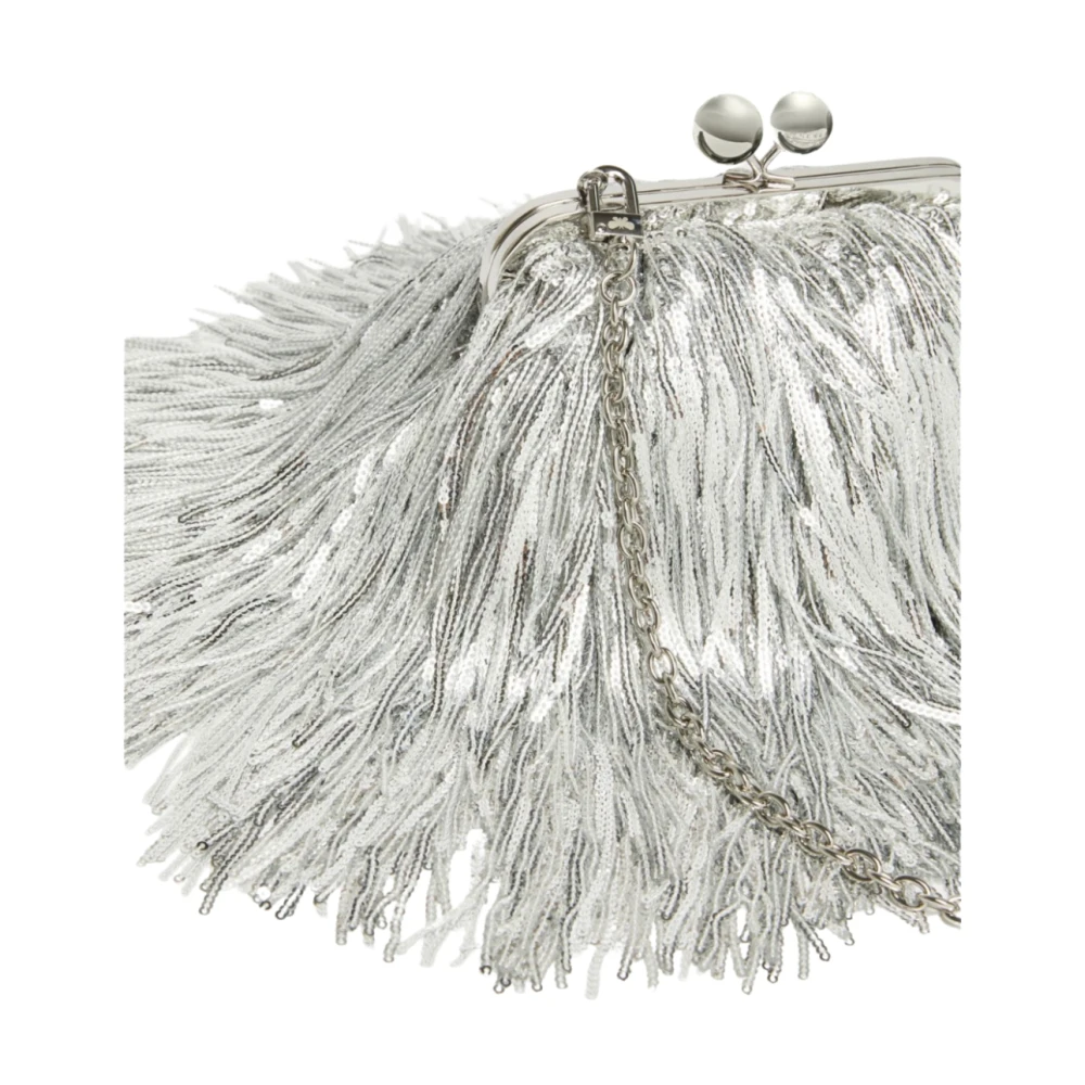 Max Mara Fringe Geborduurde Clutch Tas Gray Dames