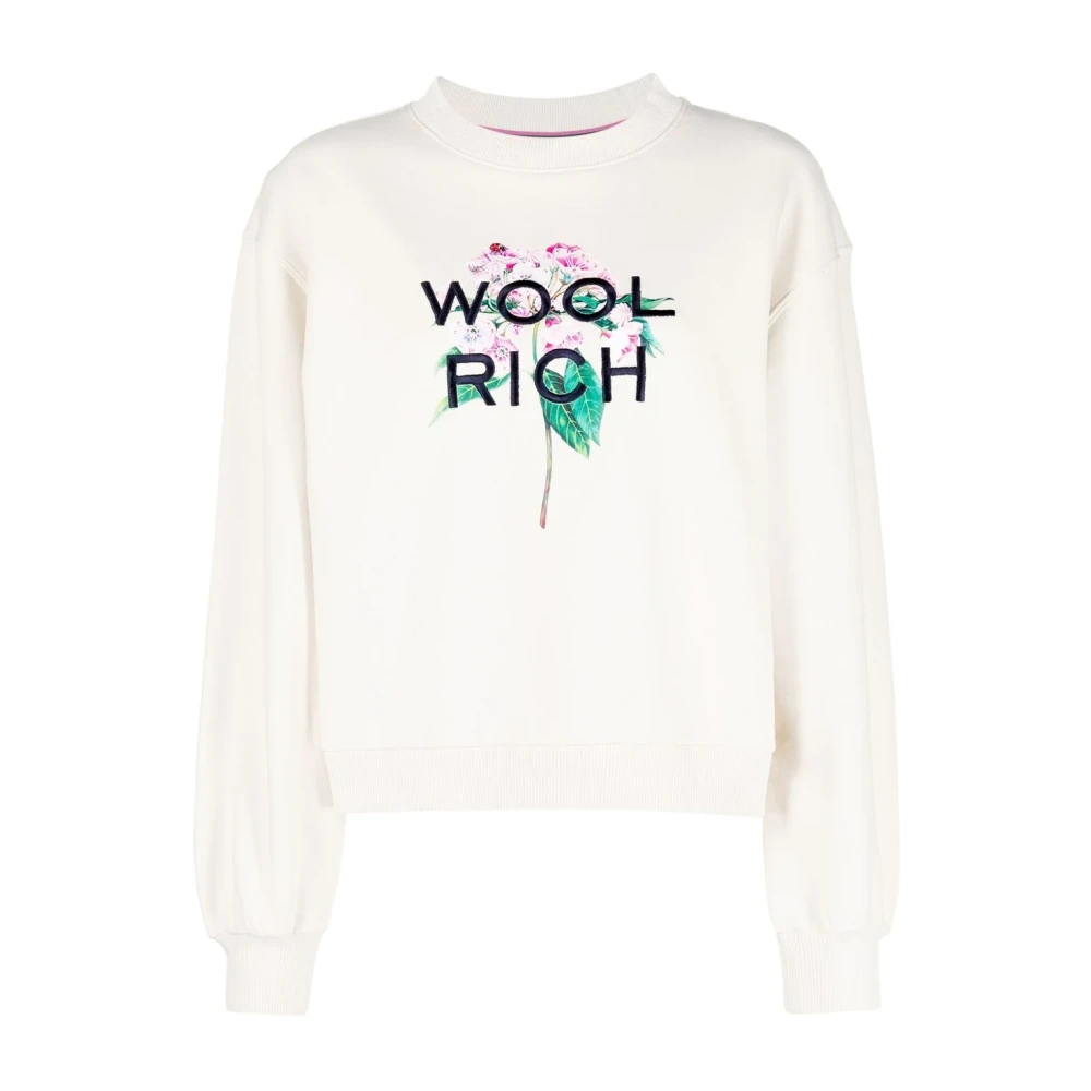 Woolrich Bloemen Logo Sweatshirt White Dames