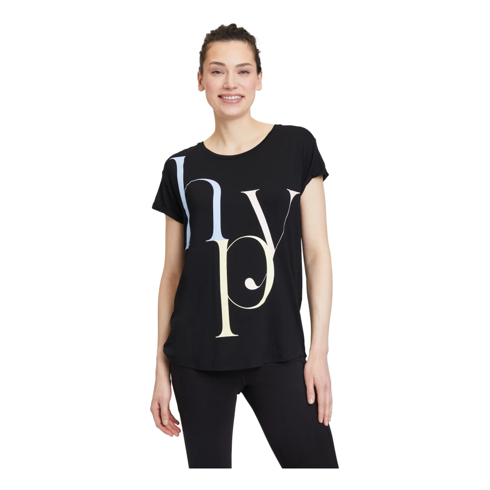 Betty Barclay Blij Bamboe T-shirt met Print Black Dames