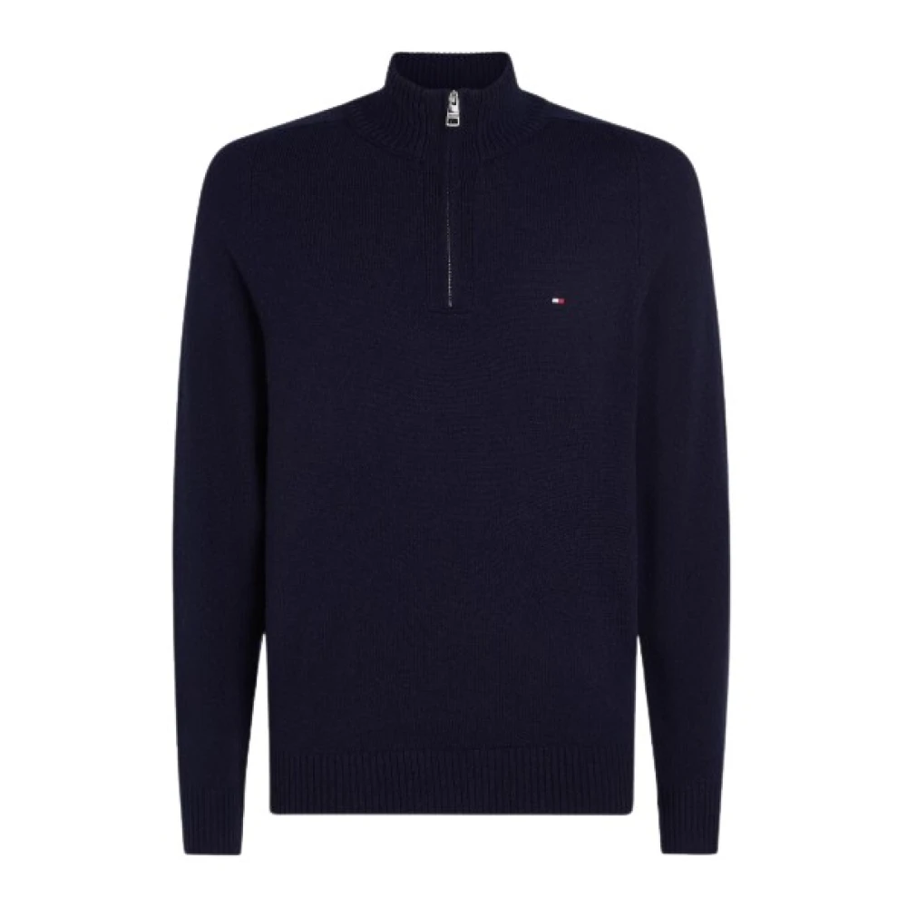 Tommy Hilfiger Wollen half-zip trui Blue Heren