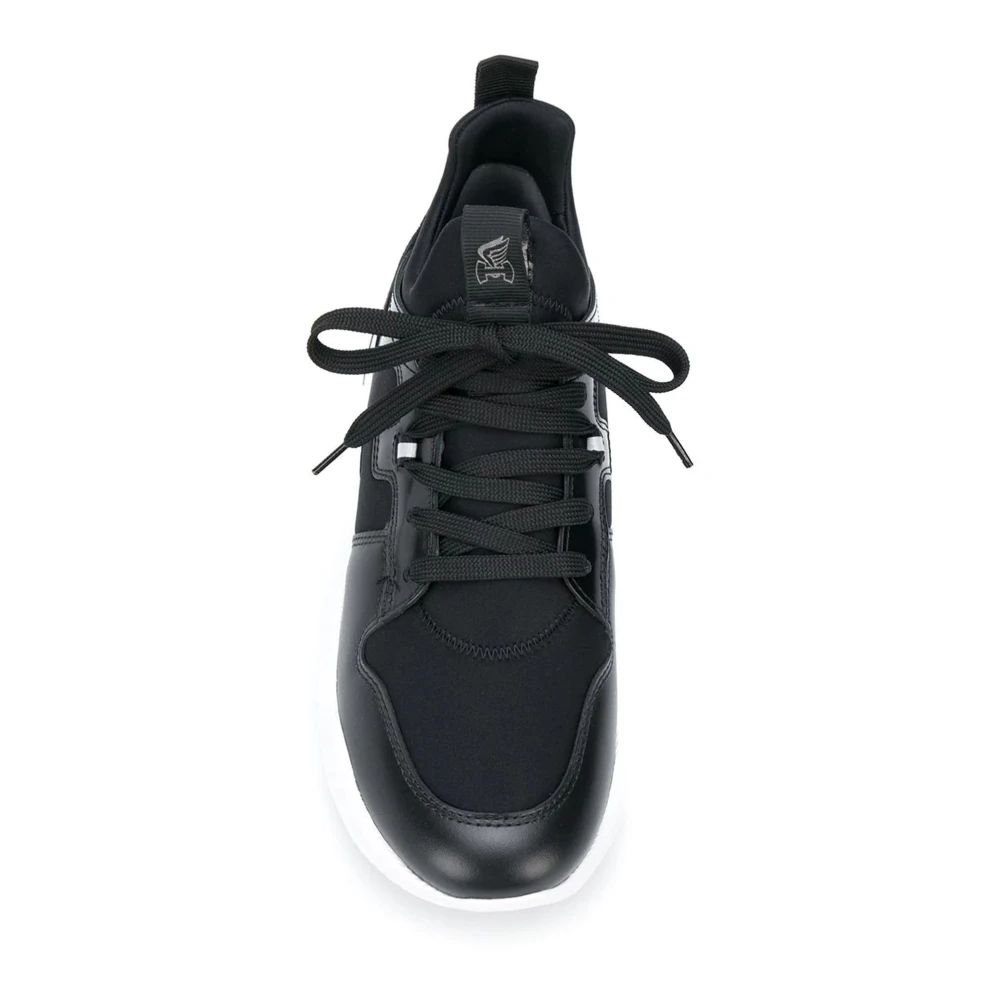 Hogan Zwarte leren sneakers met contrastpanelen Black Dames