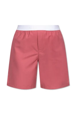 Logo Waistband Wool Shorts