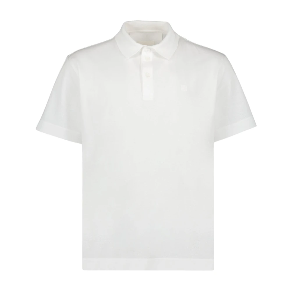 Givenchy Klassiek Polo Shirt 4G Logo Geborduurd White Heren