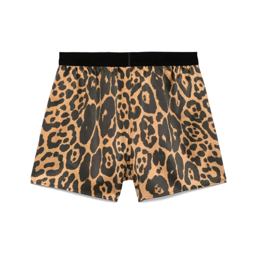 Tom Ford Luipaardprint Elastische Taille Shorts Brown Dames