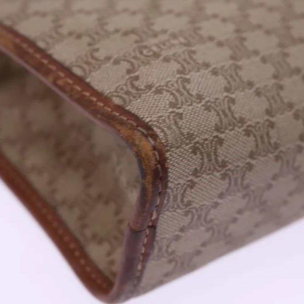 Celine Vintage Pre-owned Canvas clutches Beige Dames
