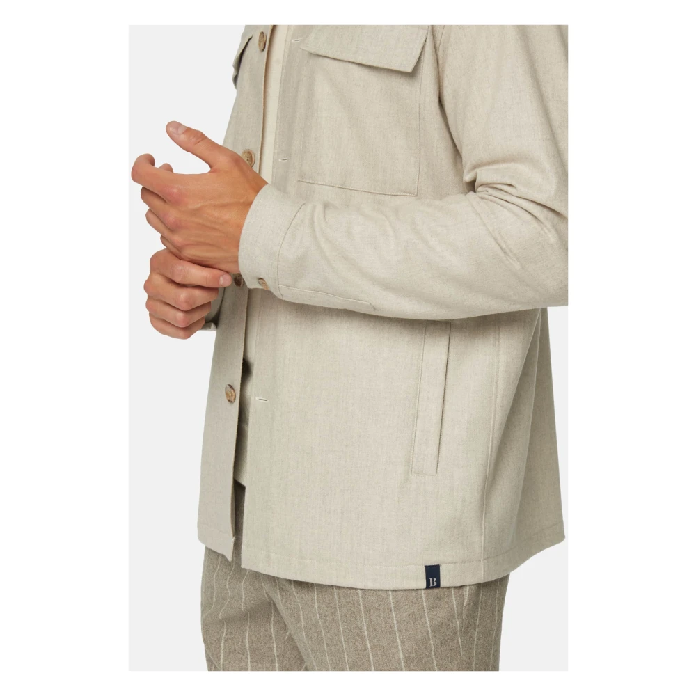 Boggi Milano Link Shirt Jacket Beige Heren
