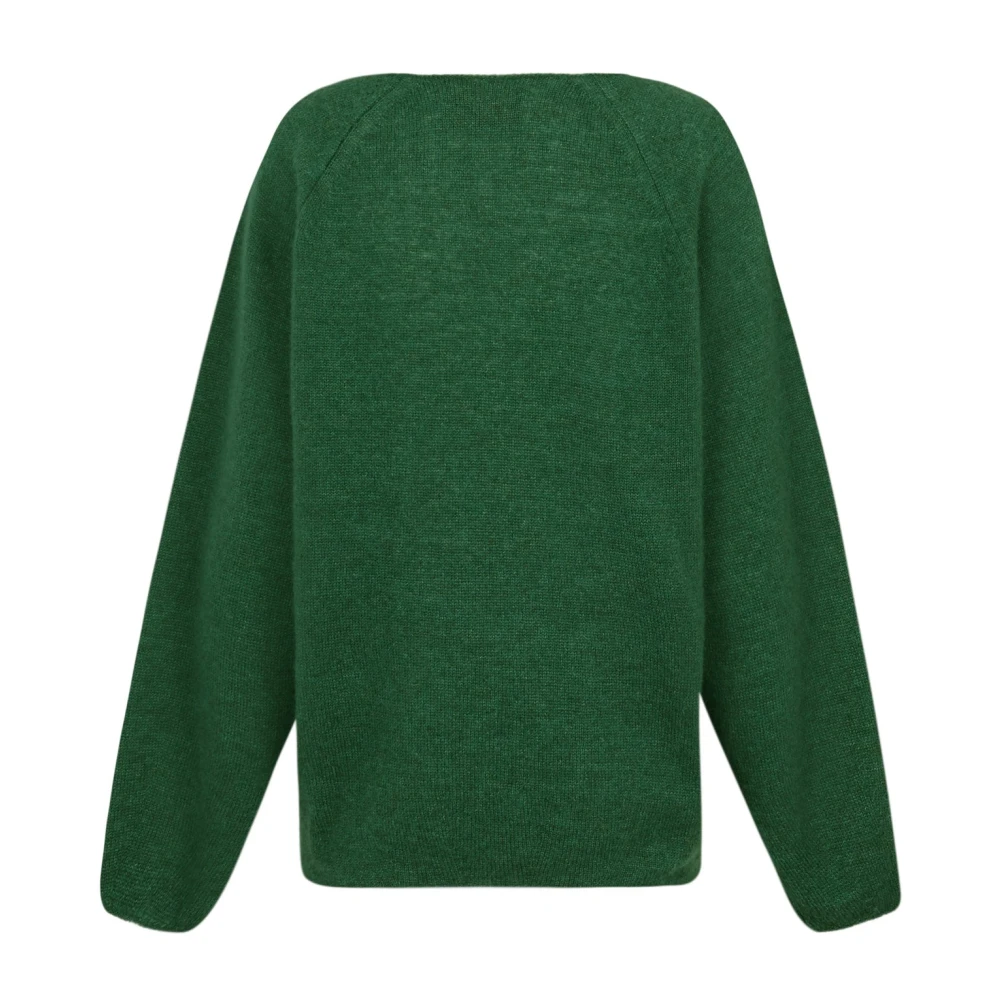 Cortana Marlon trui van baby alpaca en merinowol groen Green Dames