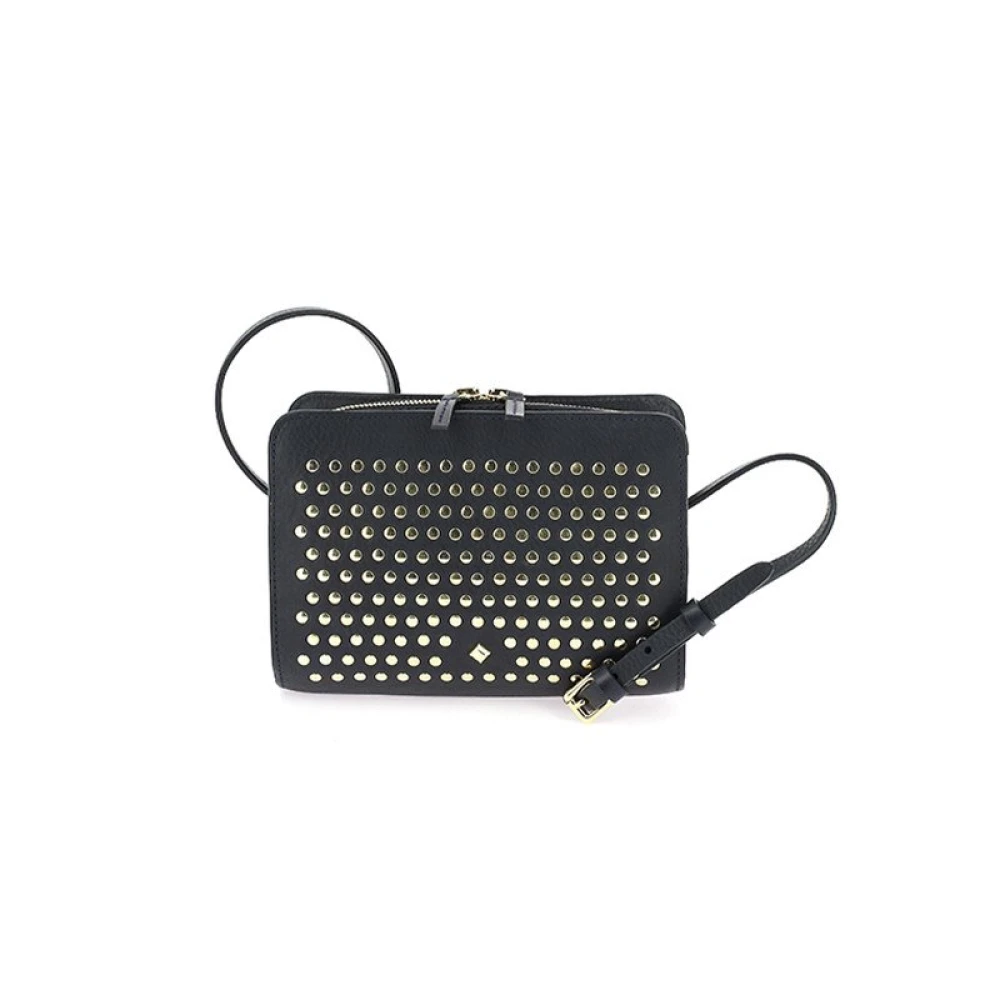 Herbert Frère Soeur Navy Leren Mini Schoudertas Black Dames