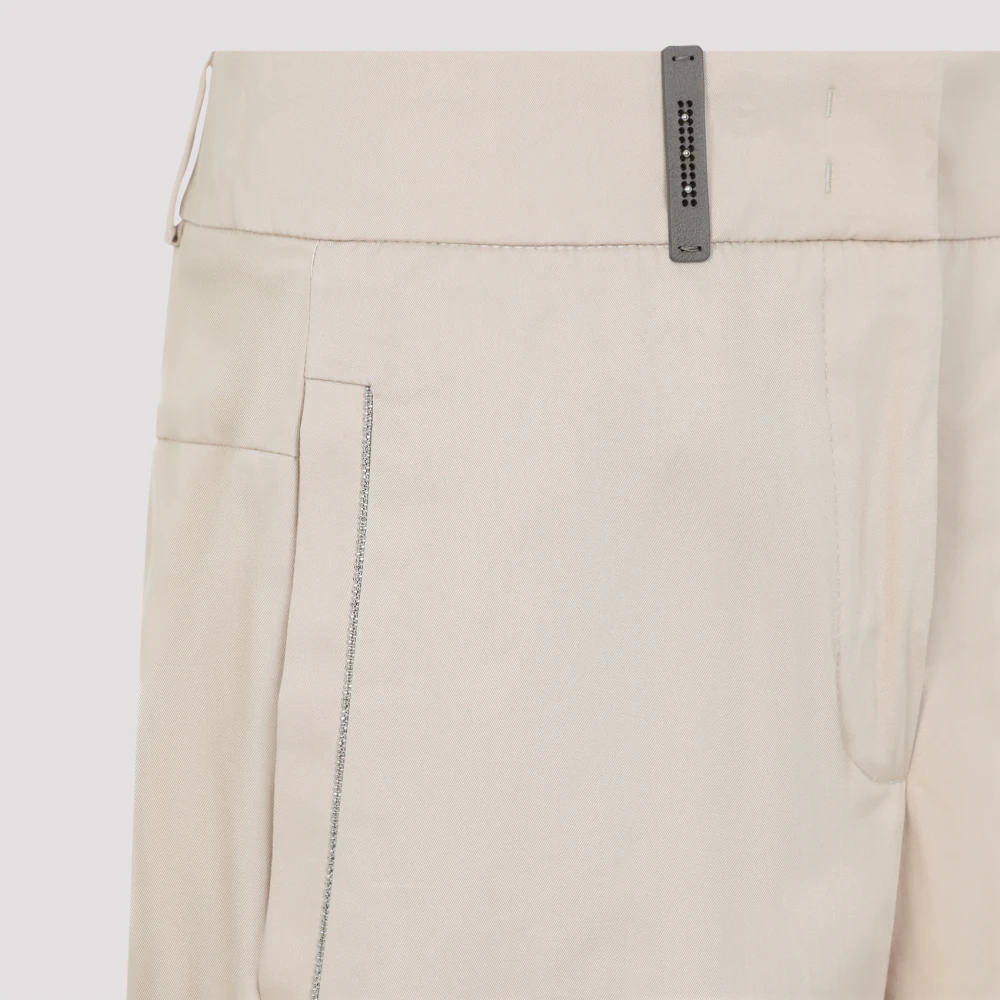 PESERICO Beige Cropped Broek Beige Dames