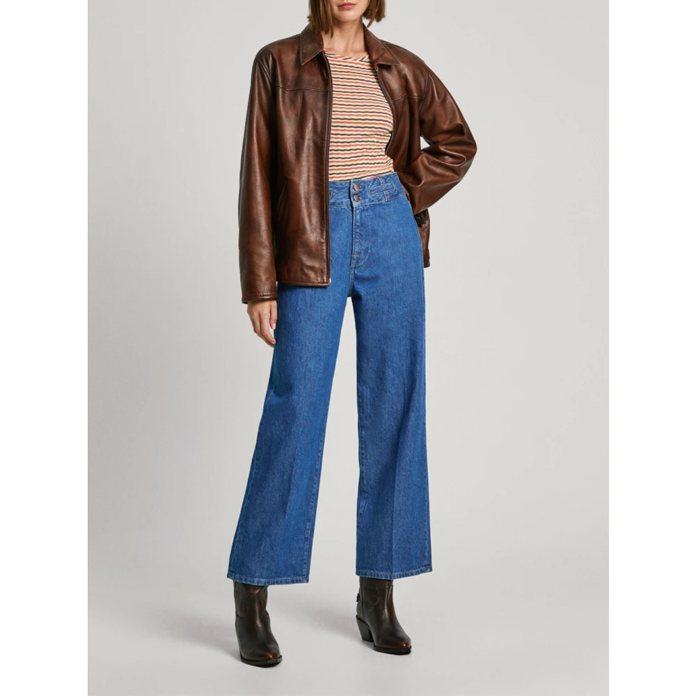 Pepe Jeans Straight Leg Denim Jeans Blue Dames