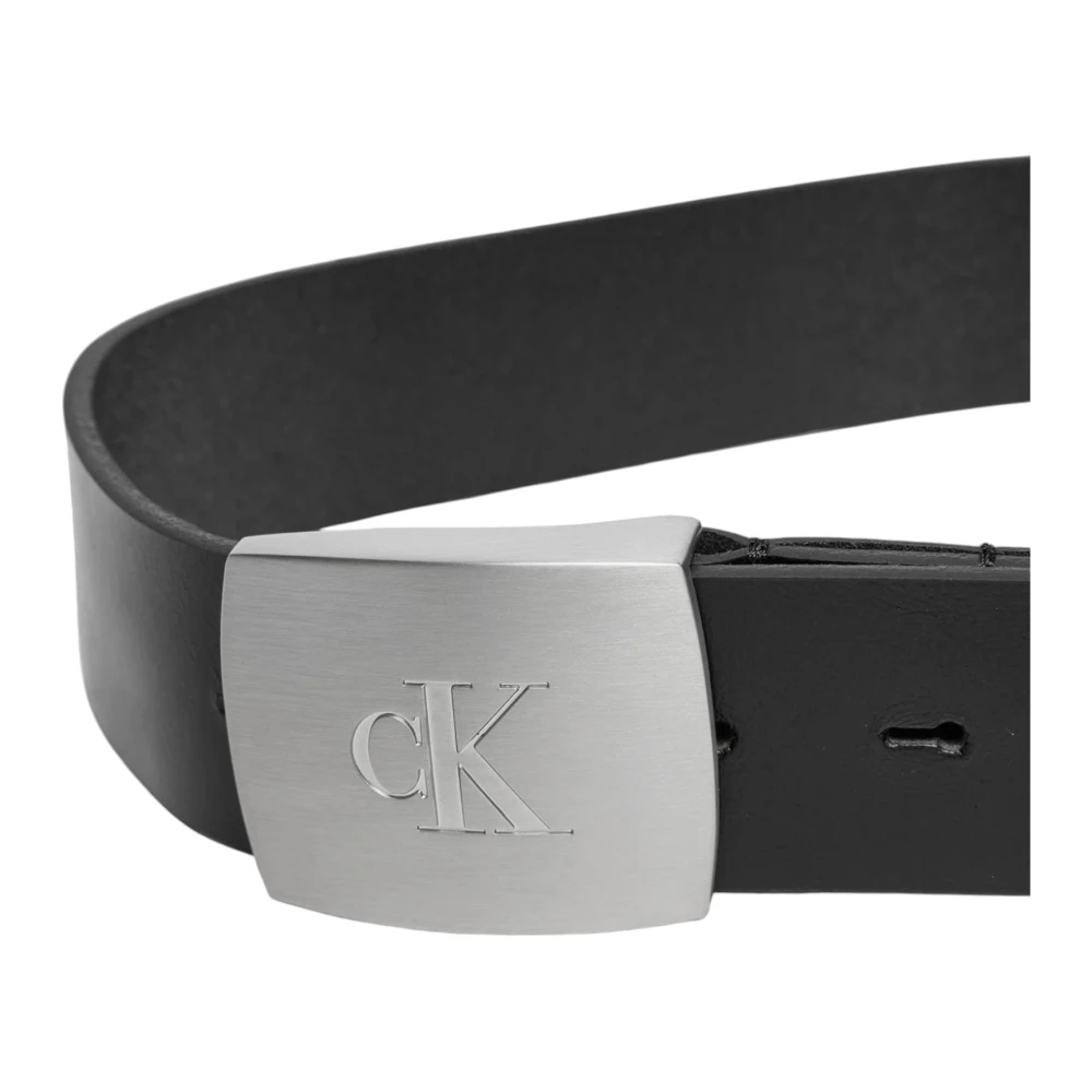 Calvin Klein Jeans Elegante Leren Riem met cK Gesp Black Heren
