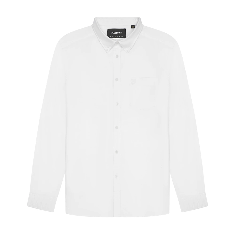 Lyle & Scott Tonal Eagle Oxford Overhemd White Heren