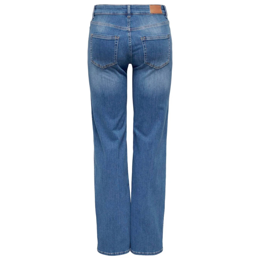 Only Mid Straight Denim Jeans Blue Dames