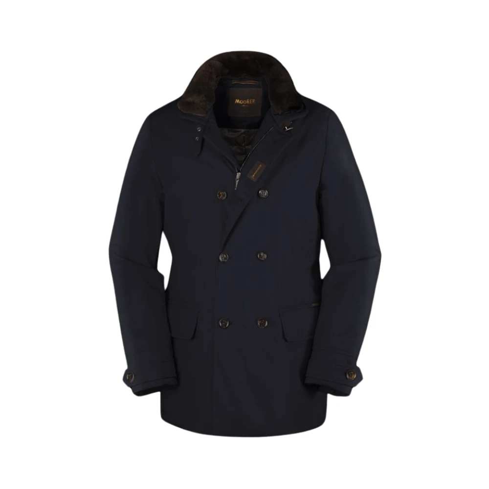 Moorer Men's Blue Double-Breasted Coats, 4XL, Acqua Double-Breasted Goose Down Jacket