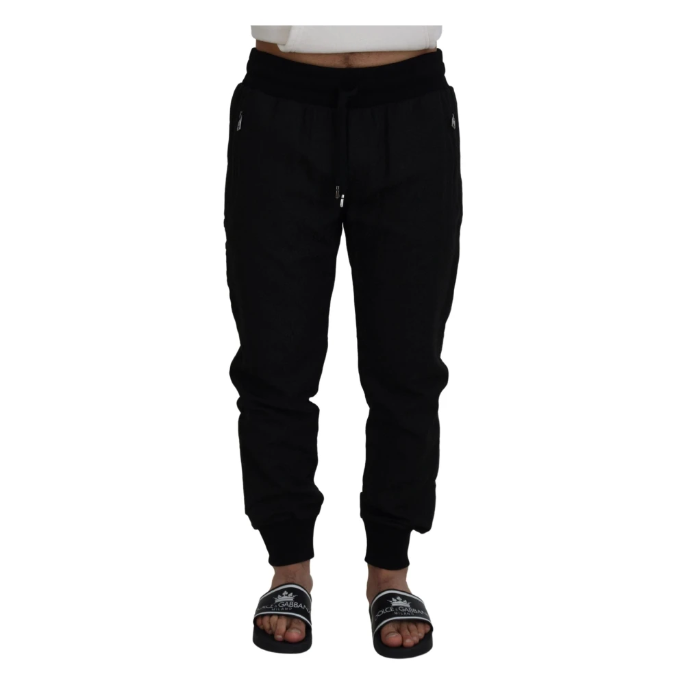 Dolce & Gabbana Black Sweatpants, Male, Xl, Elegant Jogger Trousers For The Modern Man