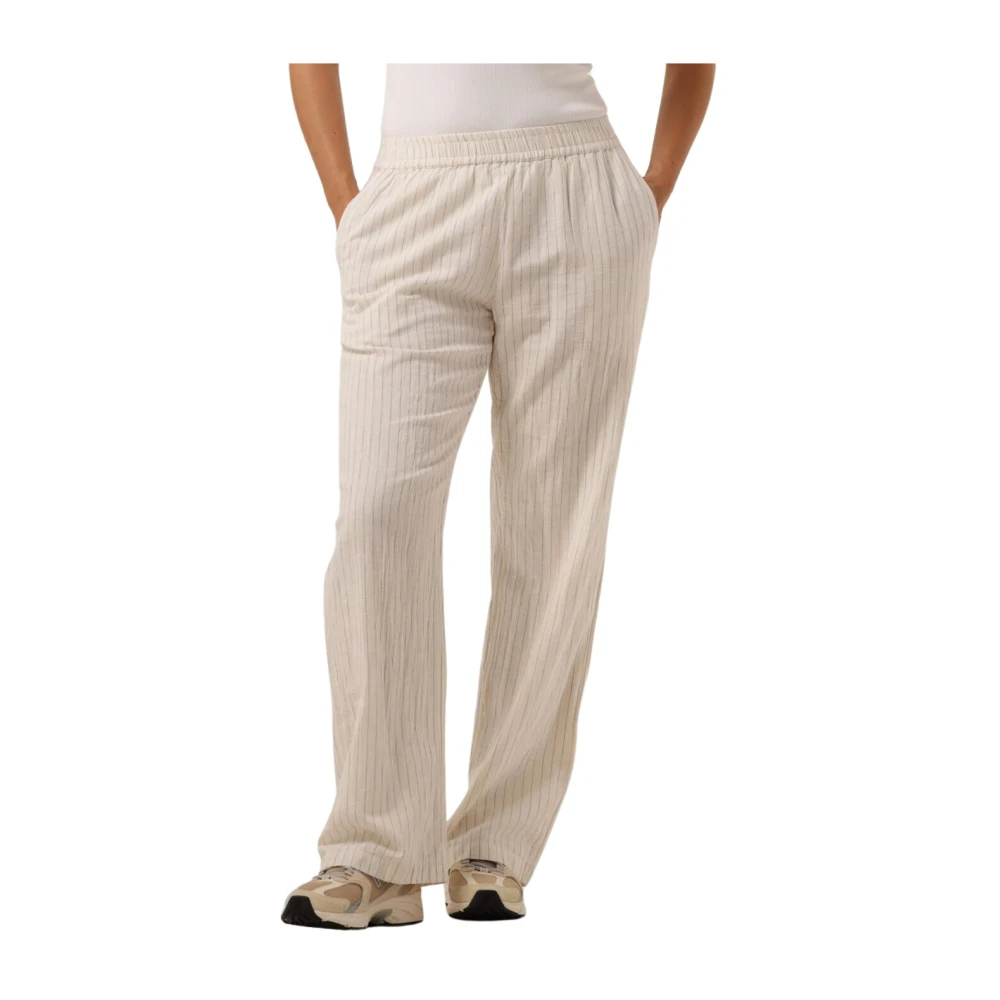 NEO NOIR Eenvoudige Streep Broek Beige Dames