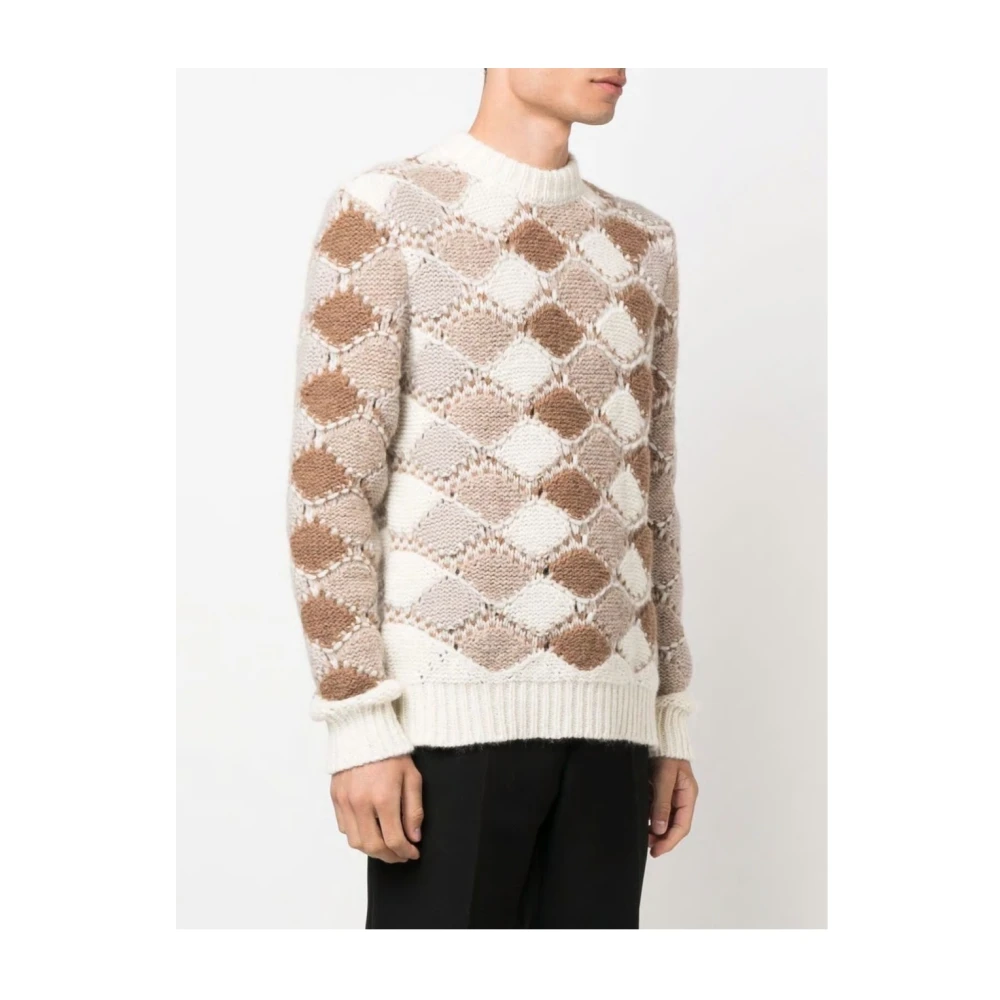 Roberto Collina Jacquard Pullover Sweater Multicolor Heren