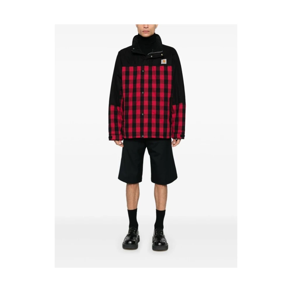 Junya Watanabe Geruit Outerwear met Corduroy Kraag Red Heren