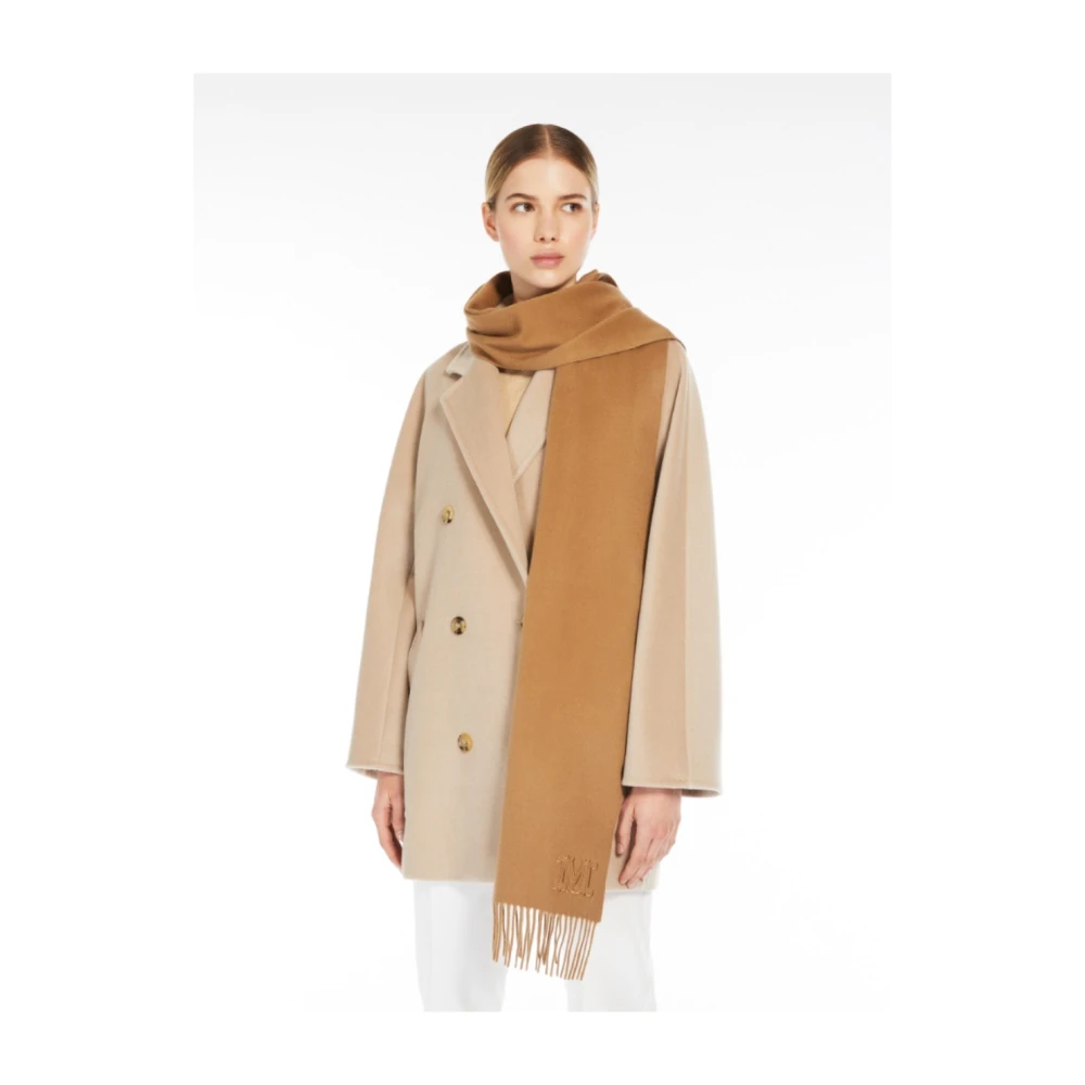 Max Mara Luxe Cashmere Stola met Franjes Brown Dames