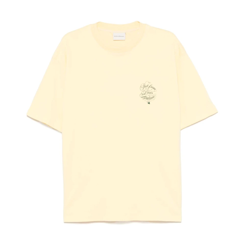 Drole de Monsieur Gele Crew Neck Korte Mouw T-shirt Yellow Heren