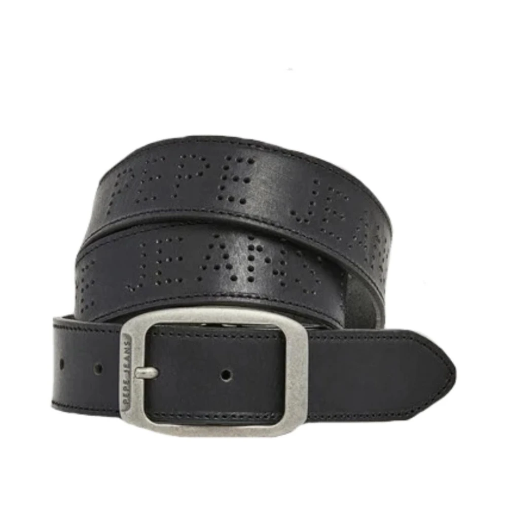 Pepe Jeans Walter Leren Riem Klassiek Elegant Black Heren