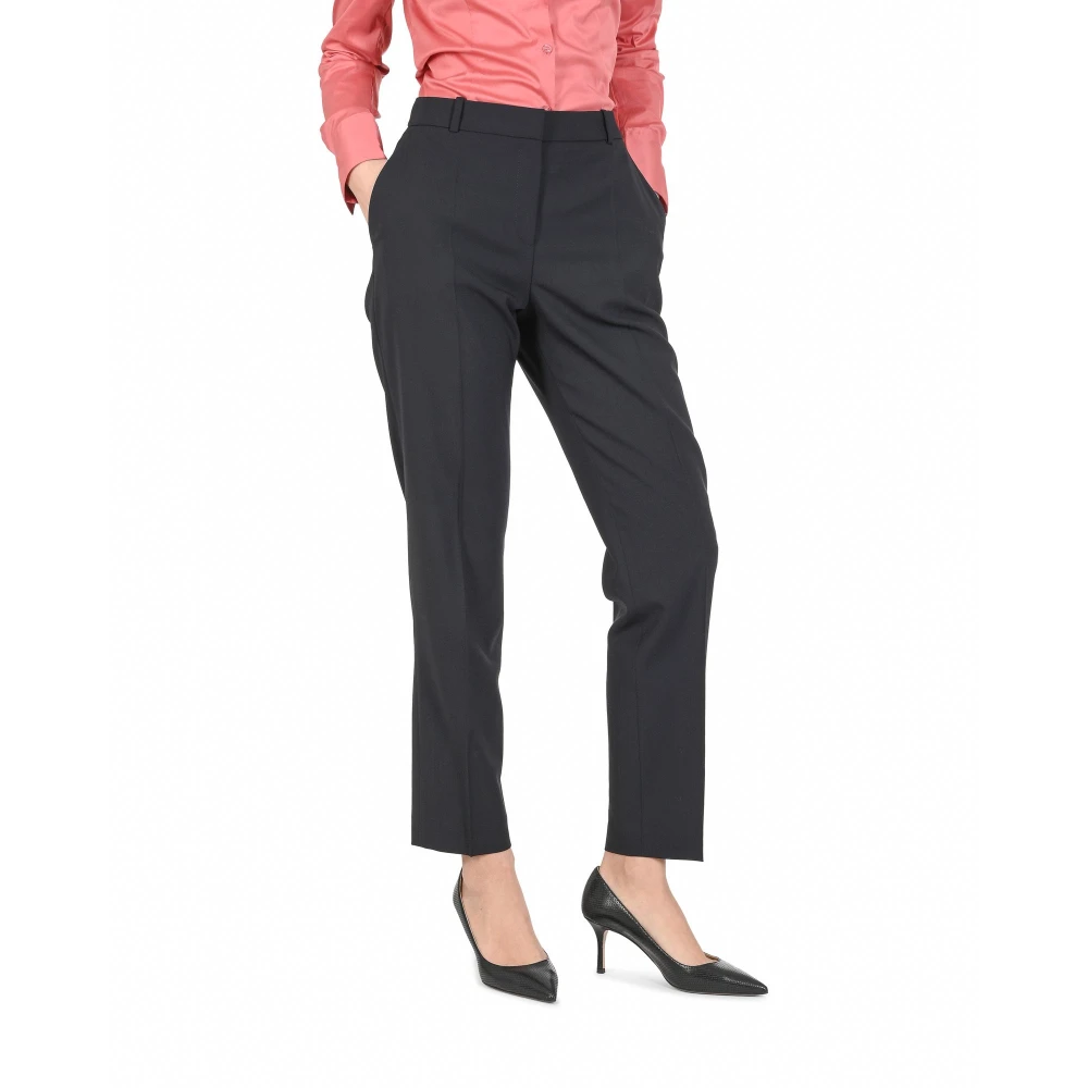 Hugo Boss Stijlvolle Donkerblauwe Wollen Broek Blue Dames