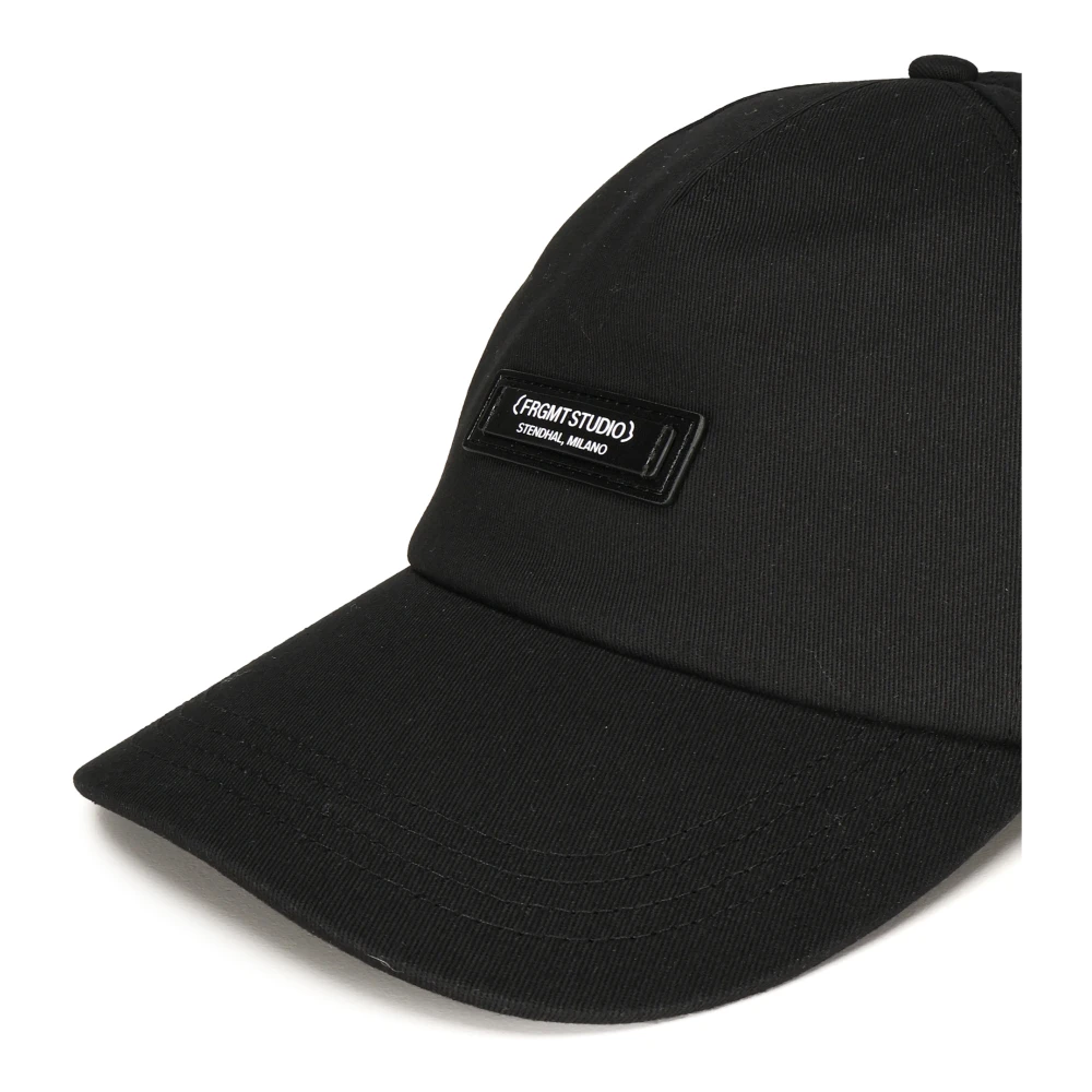 Moncler Zwarte Katoenen Gabardine Canvas Hoed Black Heren