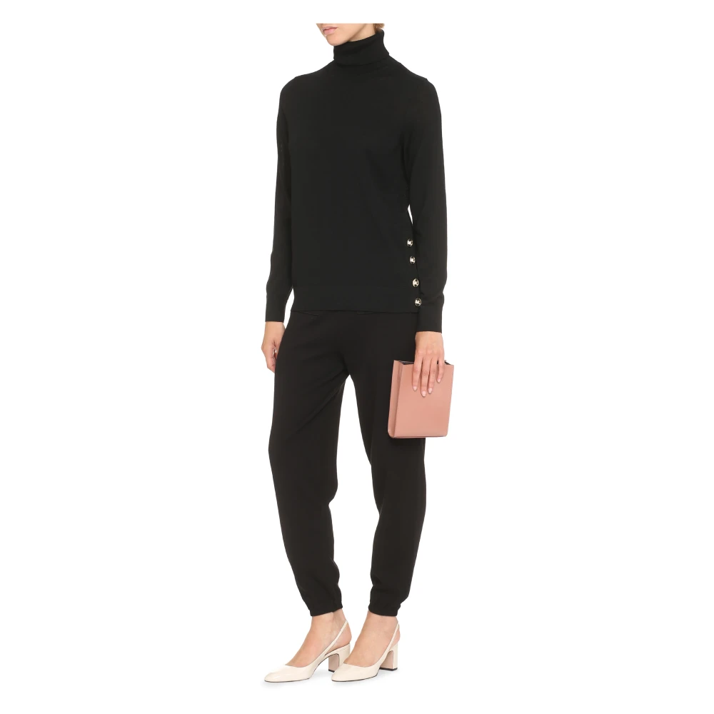 Michael Kors Merino Wol Coltrui met Logo Detail Black Dames