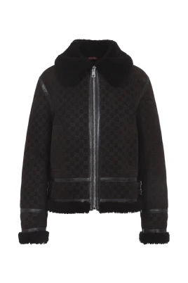 Printed Suede Shearling Jacket