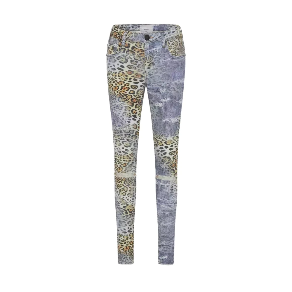 One Teaspoon Leopardmönstrade höga midje skinny jeans Multicolor, Dam