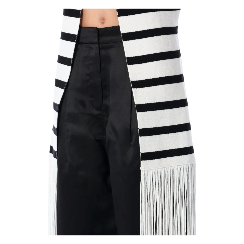 Jean Paul Gaultier Gefranjerde Gestreepte Marinière Top White Dames