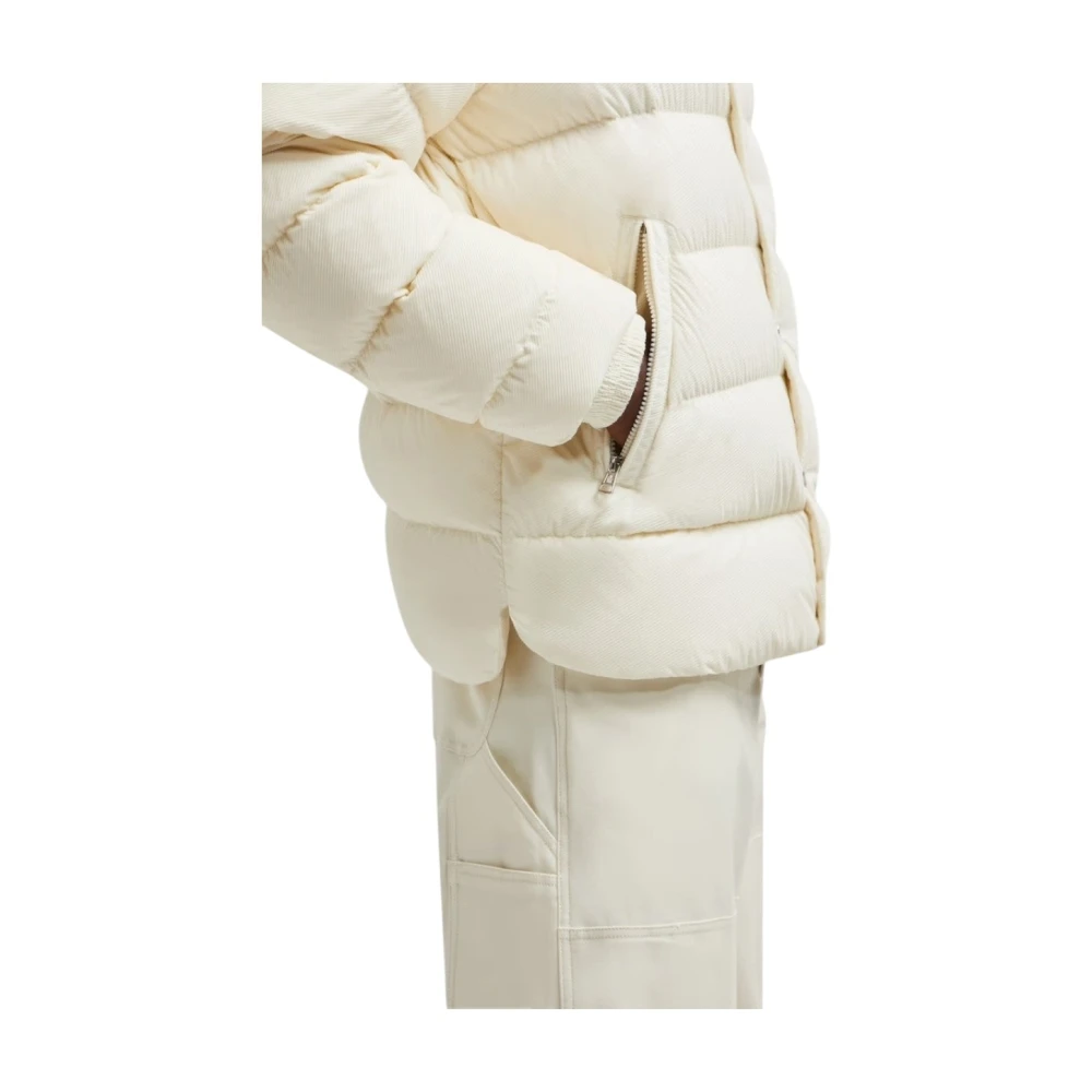 Moncler Witte Korte Donsjas met Flocked Nylon White Heren
