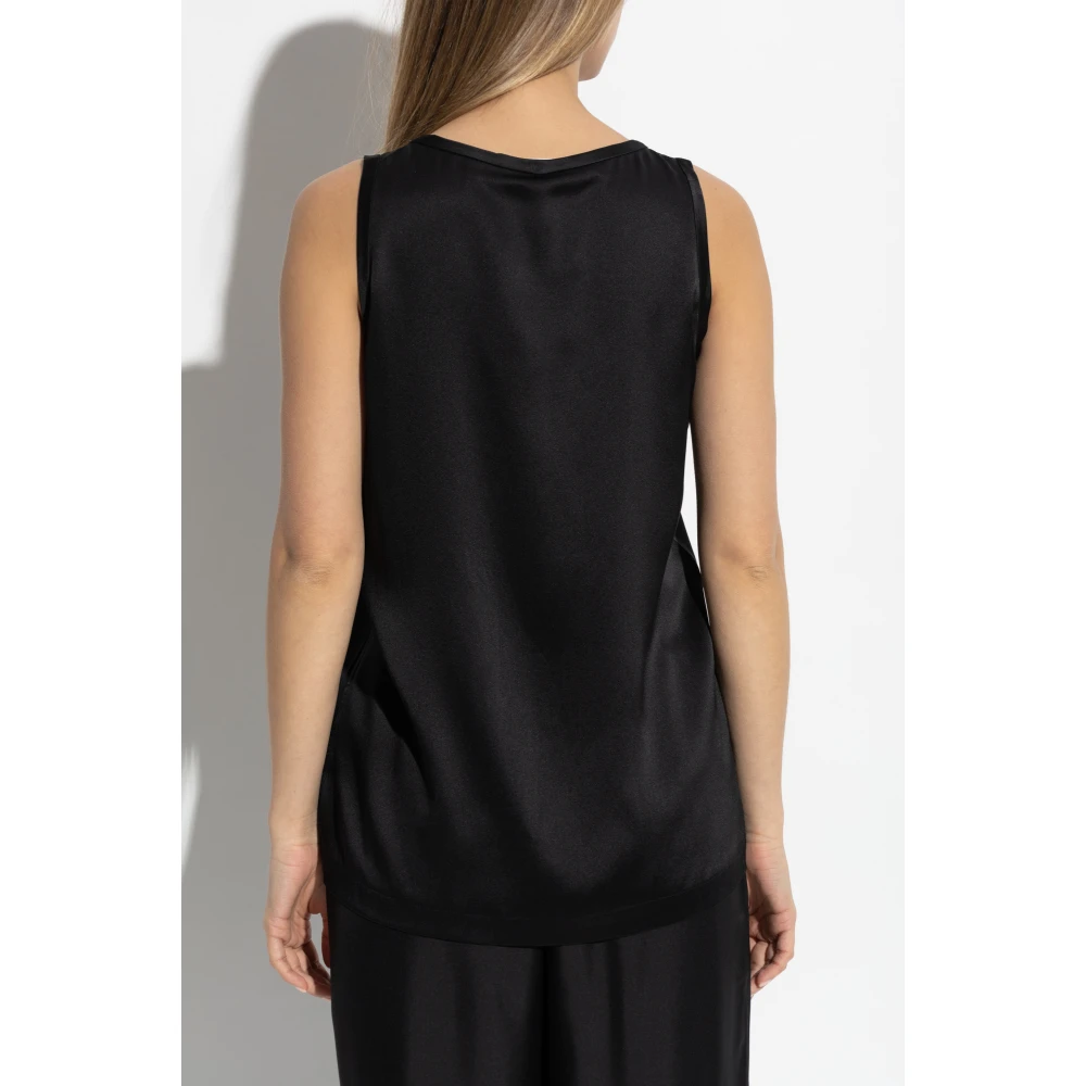 Lisa Yang Mouwloze zijden top Black Dames