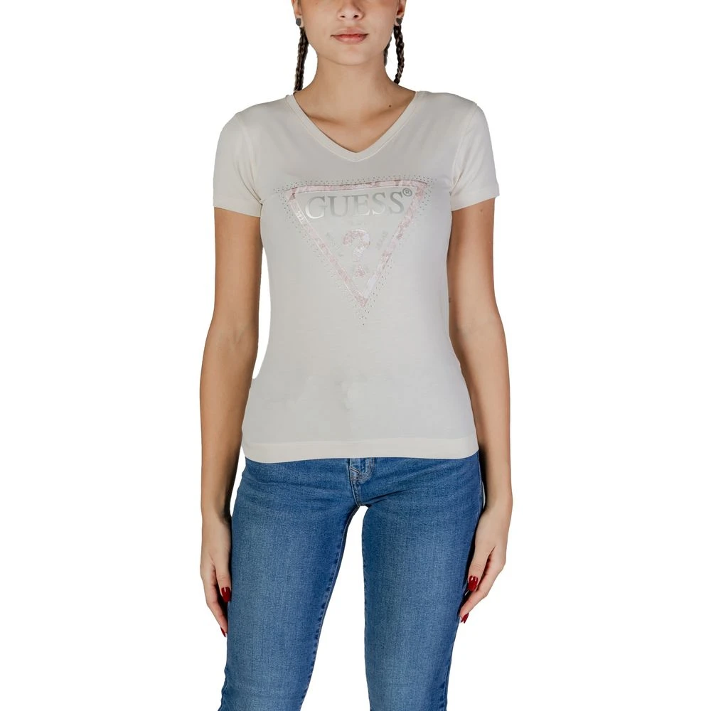 Guess Katoenen T-shirt Korte Mouw Vrouwen White Dames
