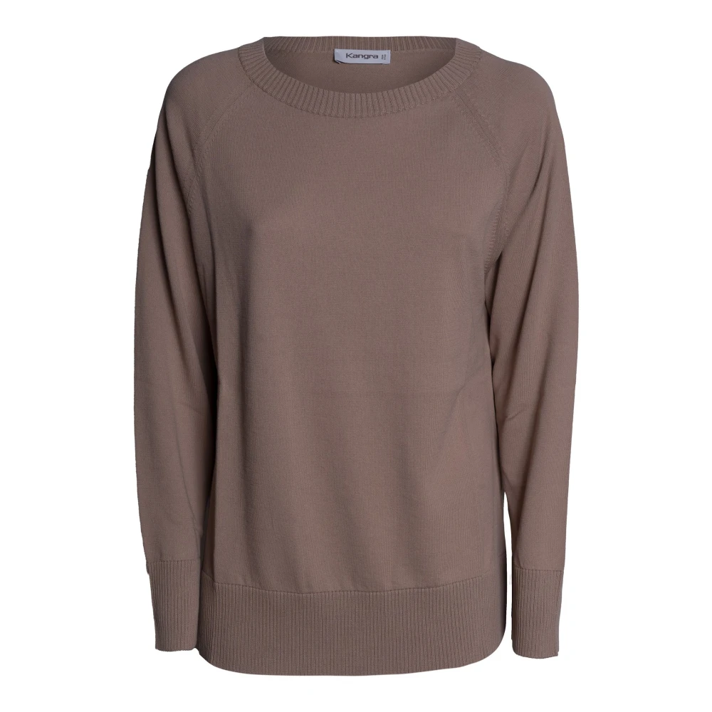 Kangra Women's Beige Round-Neck Knitwear, S, Maglia