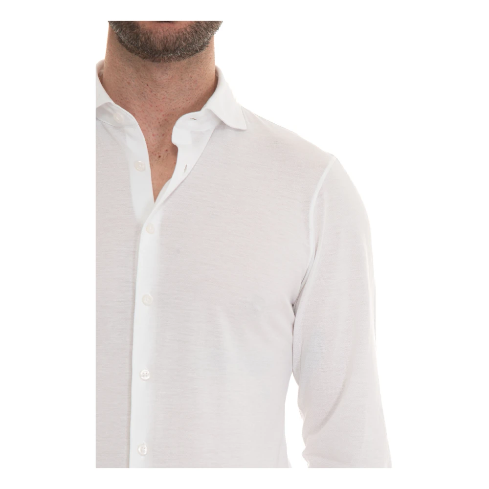 Gran Sasso Gestructureerd Polo Shirt met Franse Hals White Heren