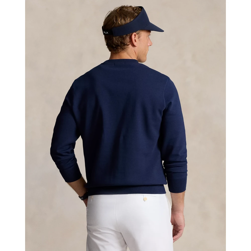 Polo Ralph Lauren Dubbelgebreide Sweatshirt RLX Refined Navy Blue Heren
