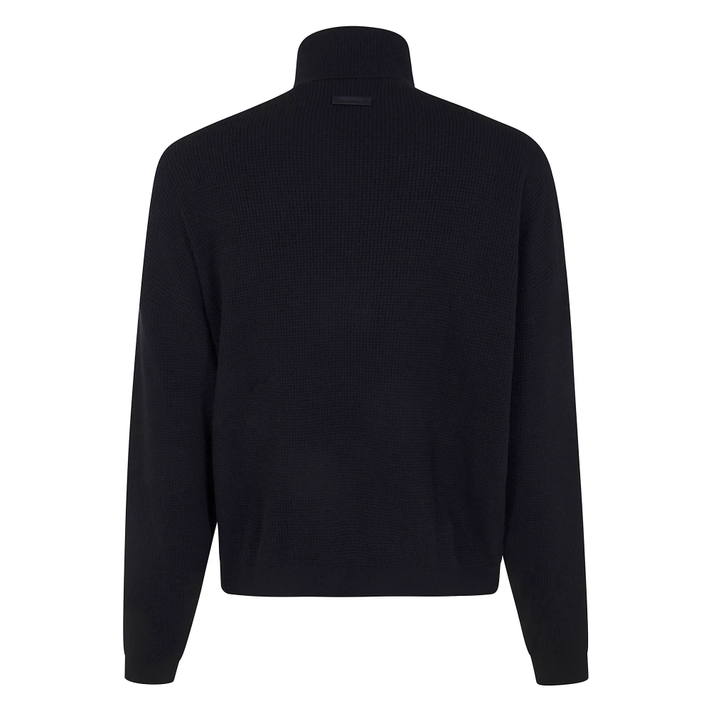 Fear Of God Zwarte Wafel Turtleneck Trui Black Heren