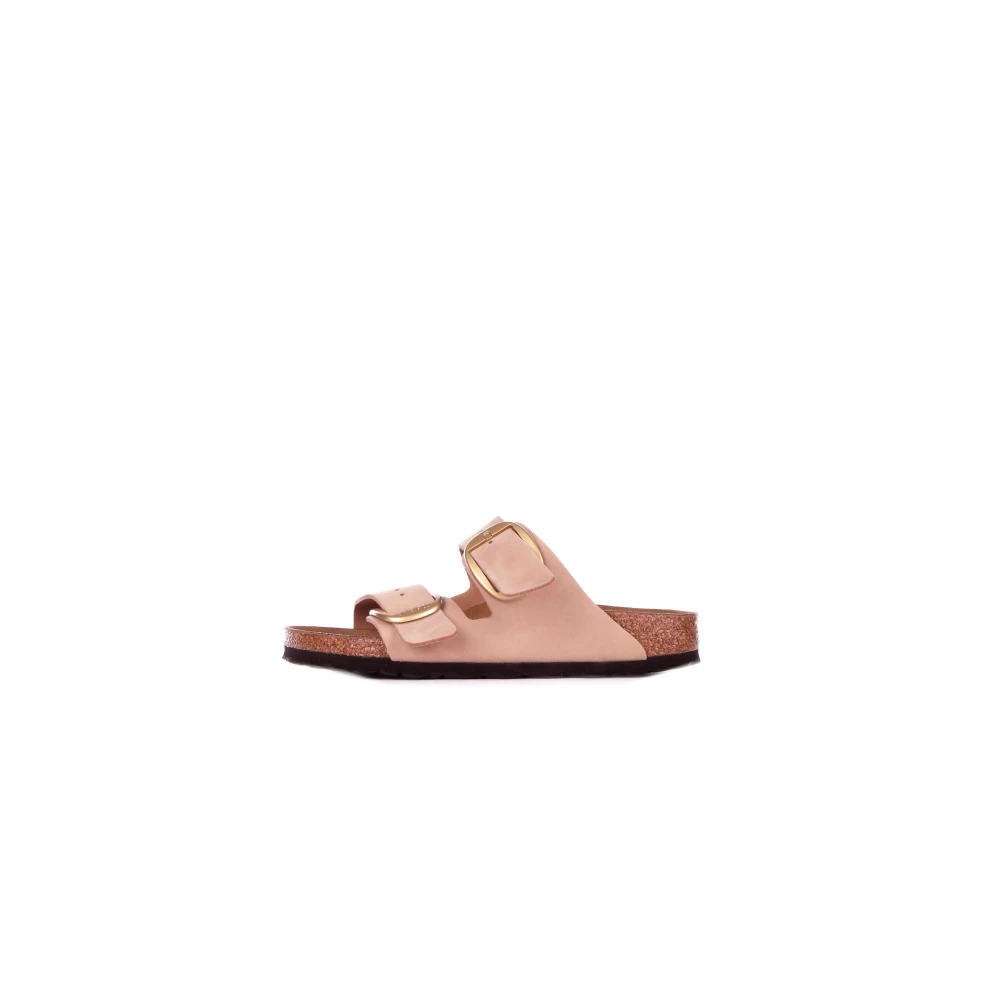 Birkenstock Arizona Big Buckle Sandaler i Nubuckläder Beige, Dam