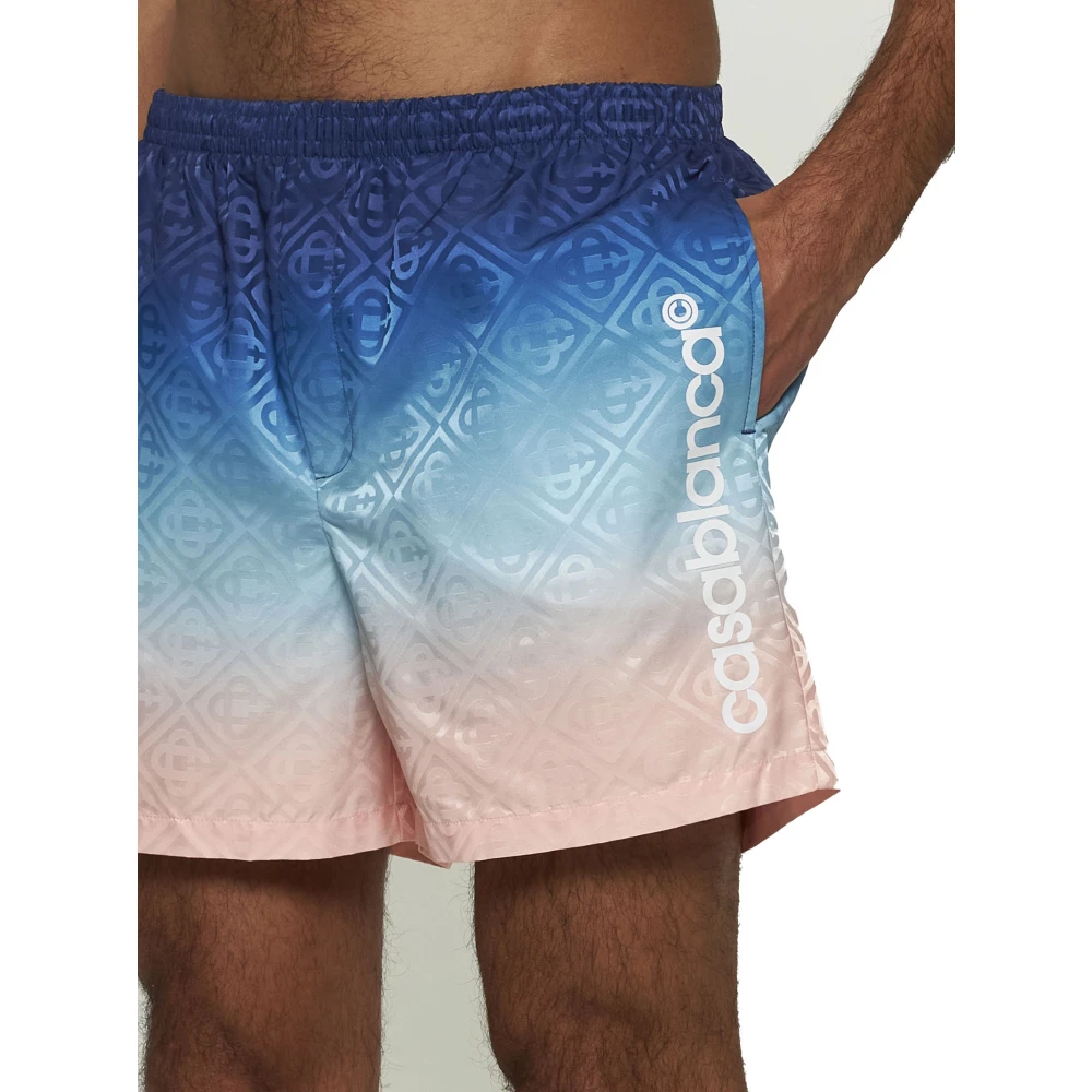 Casablanca Gradient Monogram Zwemshorts Blauw Multicolor Heren