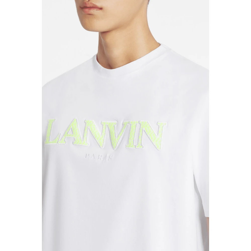 Lanvin Wit Groen Curb T-shirt White Heren