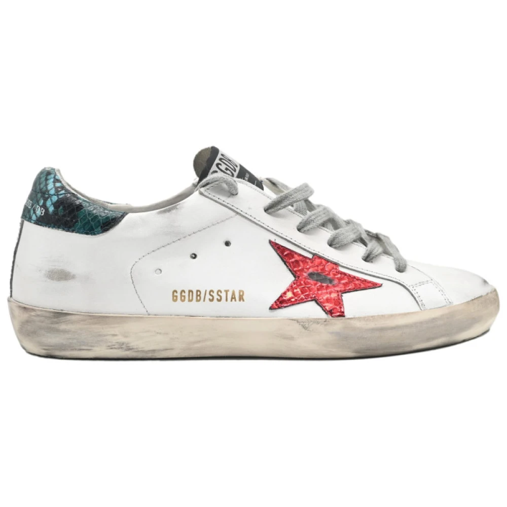 Golden Goose Superstar White Red Star Sneakers White, Dam