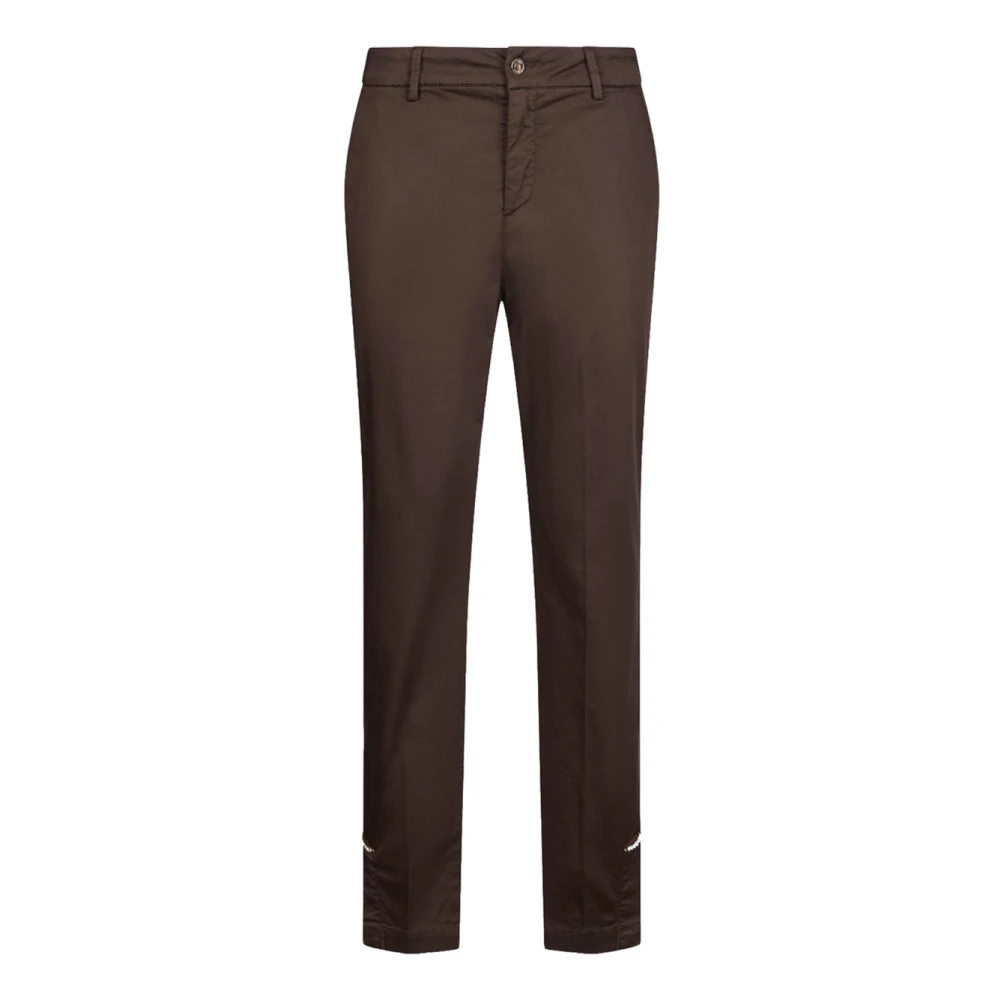 Liu Jo Kvinno Brun Byxor Dam, W27, Bomull, Slim-Fit Chinos
