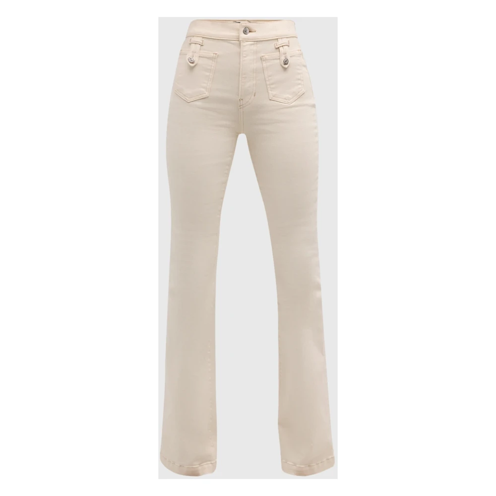 Veronica Beard Flare Jeans Hoge Taille Roomwit Beige Dames
