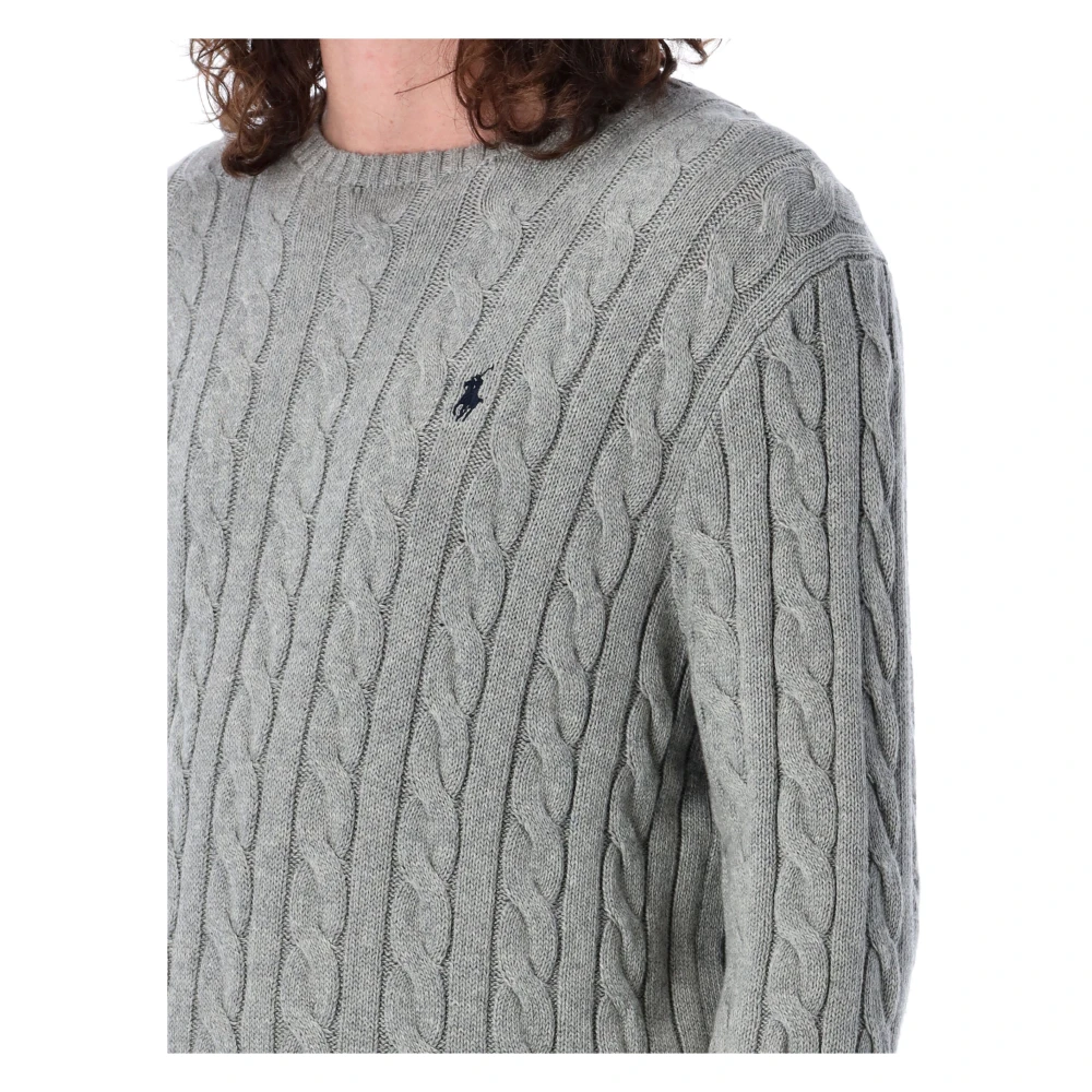 Ralph Lauren Kabel Gebreide Trui Gray Heren
