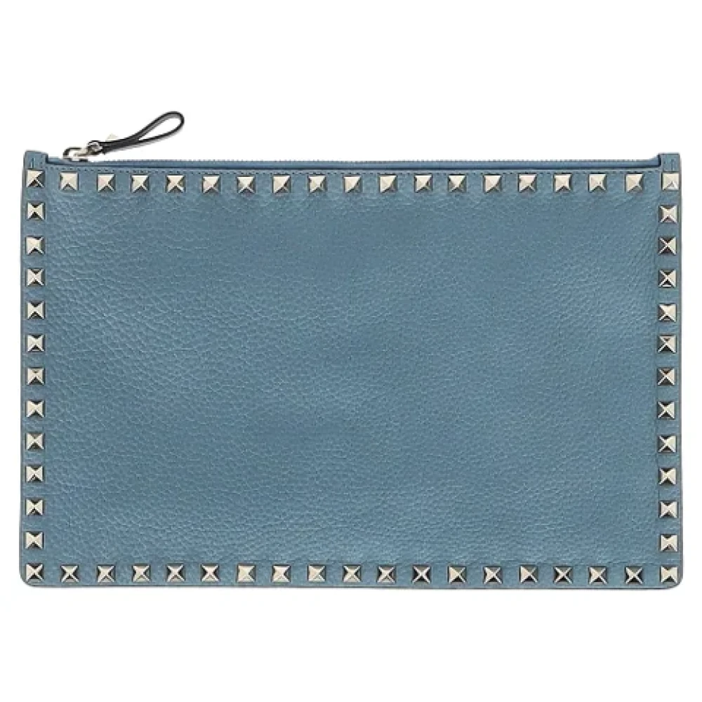 Valentino Vintage Pre-owned Leather clutches Blue Dames